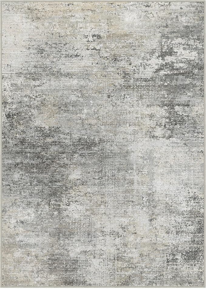 BEIMO Area Rugs 5x7 for Living Room Bedroom, Modern Abstract Machine Washable Rug, Large Soft Low Pile Floor Carpet with Non Slip Backing for Dining Room, Grey