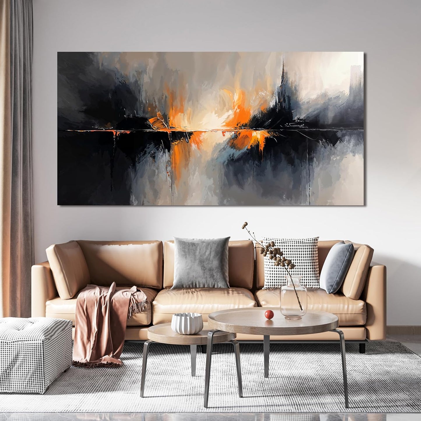 Abstract Canvas Wall Art Decor Black and White Wall Art Prints Art Work for Wall Decor Large Modern Wall Art Decorations Abstract Art Oversized Artwork for Walls Bedroom Office Decor 29" X 58"