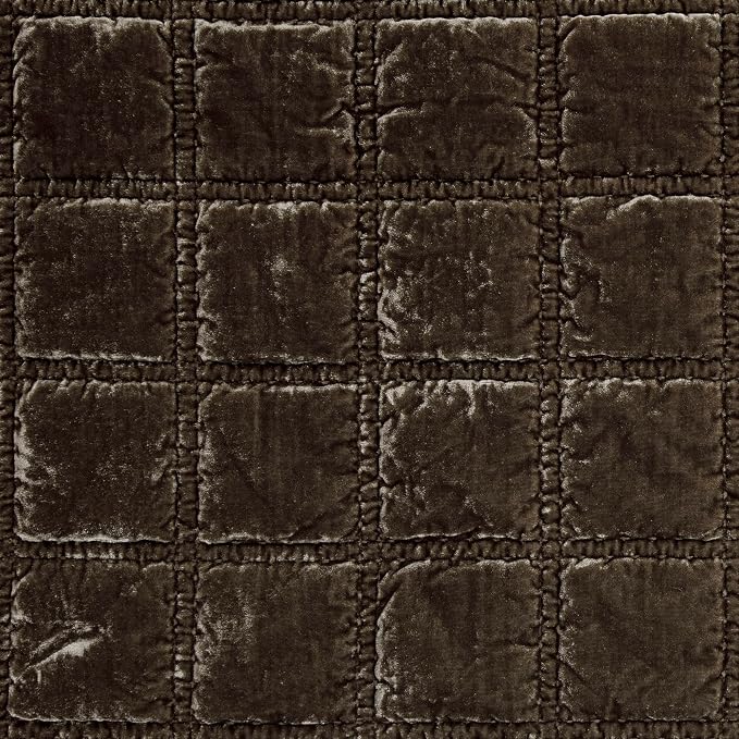 HiEnd Accents Stella Faux Silk Velvet Throw Blanket Green Ochre, 50x60 inch, Double Stitch Plush Soft Cozy Blankets, Luxury Decorative Throws for Couch, Bed, Sofa, Chair
