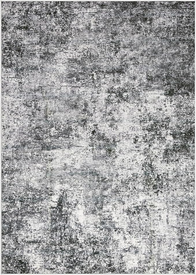 DMOYEST Area Rug Living Room Rugs - 10x14 Abstract Large Soft Indoor Washable Rug Neutral Modern Low Pile Carpet for Bedroom Dining Room Farmhouse Home Office - Grey