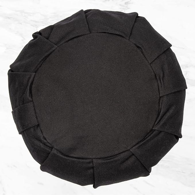 Myga Zafu Yoga Meditation Cushion with Washable Cover - Floor Cushion Pillow with Natural Buckwheat Filling - Soft Round Cotton Design for Meditating or Pranayama Exercises