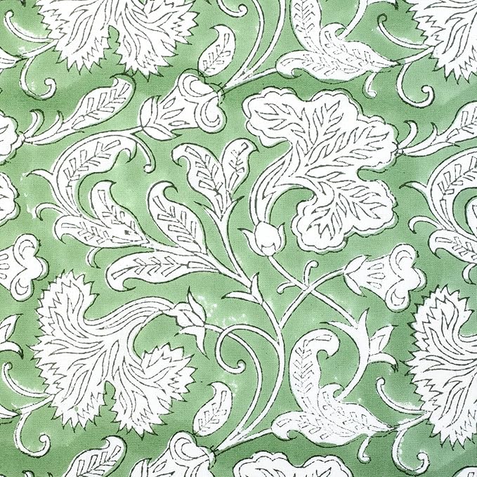 Ridhi Block Print Sage Green Pillow Cover 18" x 18" (Pack of 2) Decorative Couch Pillows for Living Room, Chic Boho Cute Outdoor Pillows Covers Gifts for Spring, Easter and Valentine