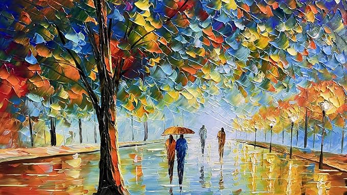 Tyed art- Large Modern Wall Art , handpainted Canvas Paintings Landscape ,Framed Textured Wall Art Painting,Abstract Landscape Artworks ,Home Wall art Living room bedroom bedside sofa background Wall Decor , 60 by30 inch