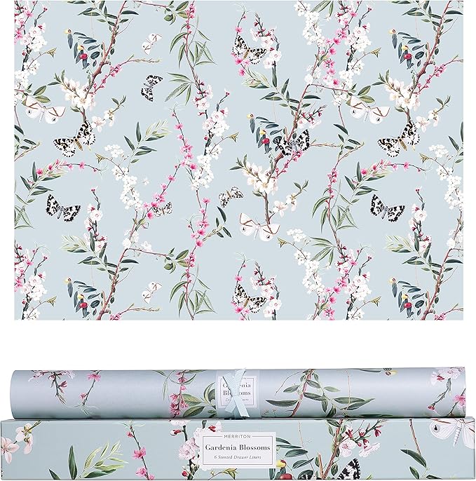 Scented Drawer Liners for Dresser Fragrant Paper Liner for Drawers Cabinet Shelf Linen Closet and Kitchen Scent Liners Non Adhesive (Gardenia Blossoms)