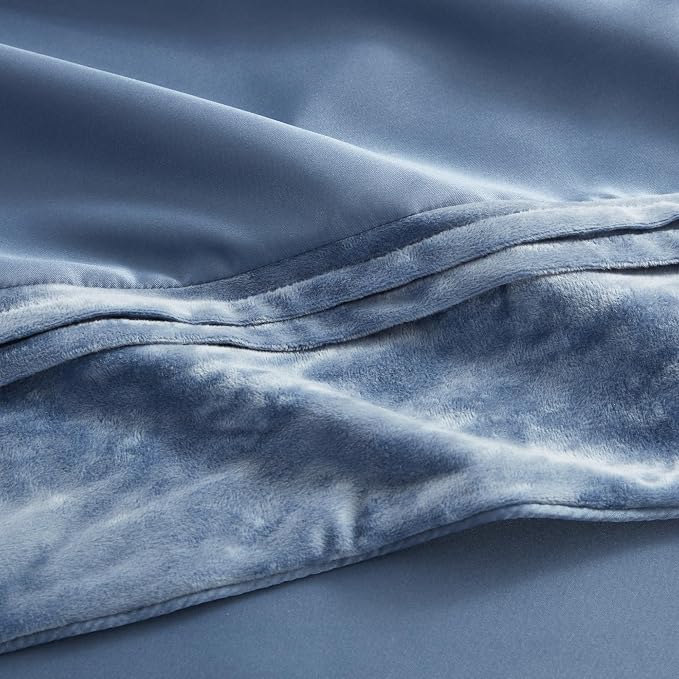 Queen Comforter Set 7 Piece - Ultra-Soft Comforter, 2 Shams, Elegant Bed Skirt, & 3 Decorative Throw Pillows - Luxurious Crushed Velvet Premium Bedding Ensemble for Sophisticated Bedroom, Navy Blue