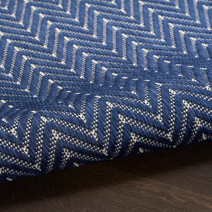 Nourison Home Horizon Indoor/Outdoor Navy 5' x 7' Area Rug - Easy Clean, Non Shedding, Bed Room, Living Room, Dining Room, Kitchen (5' x 7')