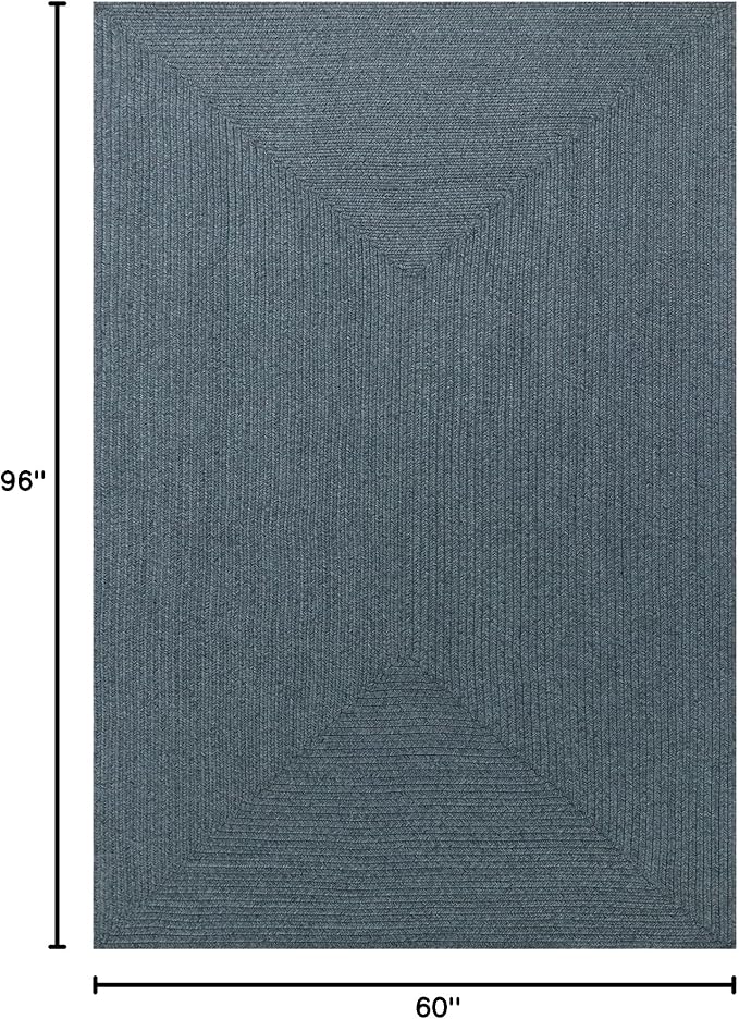 Superior Indoor/ Outdoor Large Area Rug, Reversible Braided Home Floor Decor for Living Room, Kitchen, Entryway, Patio, Front Porch, Deck, Modern, Boho, Farmhouse Style, 5' x 8', Lagoon Breeze