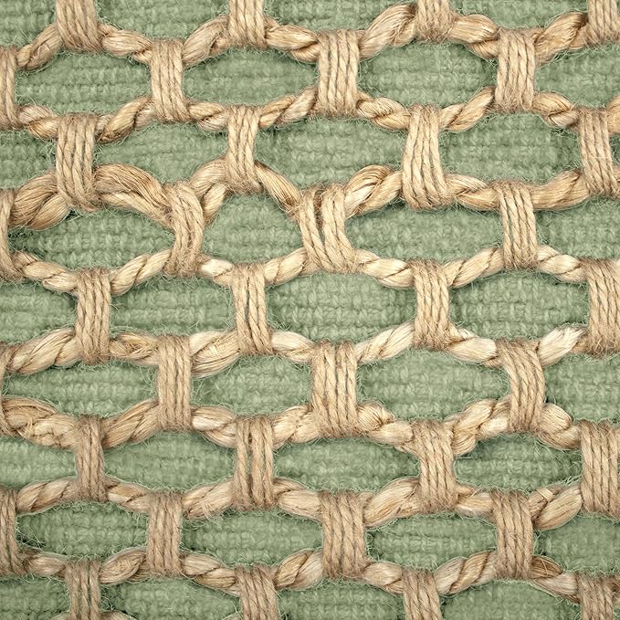 Boho Living Jada Decorative Throw, Includes Accent, Premium Woven Design, Living Room Décor, (1) 12" x 20" Pillow Cover with Insert, Sage Green