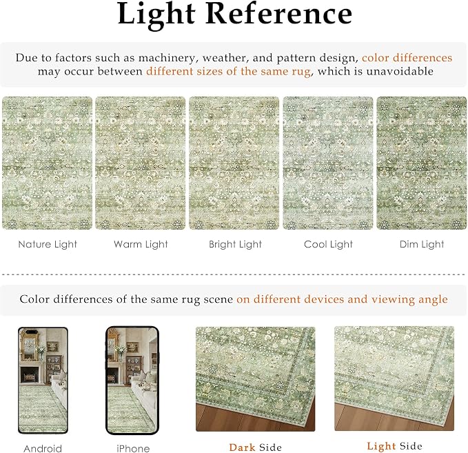 HUGEAR 2x3 Small Rug Machine Washable Area Rug Light Green Entryway Rugs Entrance Door Mat Indoor Accent Rugs Floral Low Pile Carpet Distressed Throw Rug Kitchen Bedroom Office Non Slip