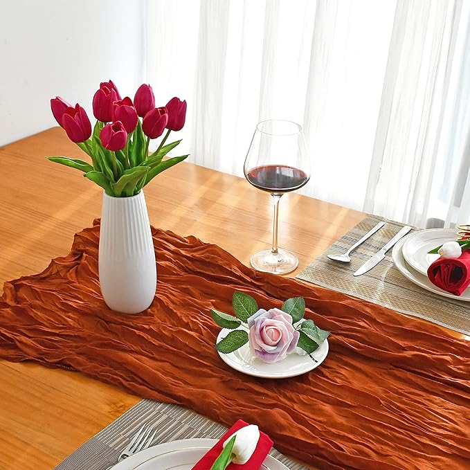 Mandy's Hot Pink Artificial Tulips Flowers Centerpiece, 13.5" Lifelike PU Fake Floral Stems 20pcs for Kitchen Island & Dining Table, Spring Decor for Easter