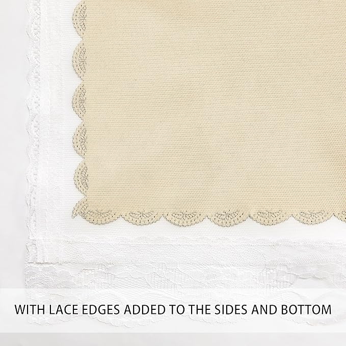 XiDi Beige Curtains with Sheer Overlay for Living Room Bedroom 2 Panels Star Hollow Out 80% Blackout Double Layer Curtains for Kids Girls Room Darkening Grommet Window Drapes with Tiebacks W34 X L54