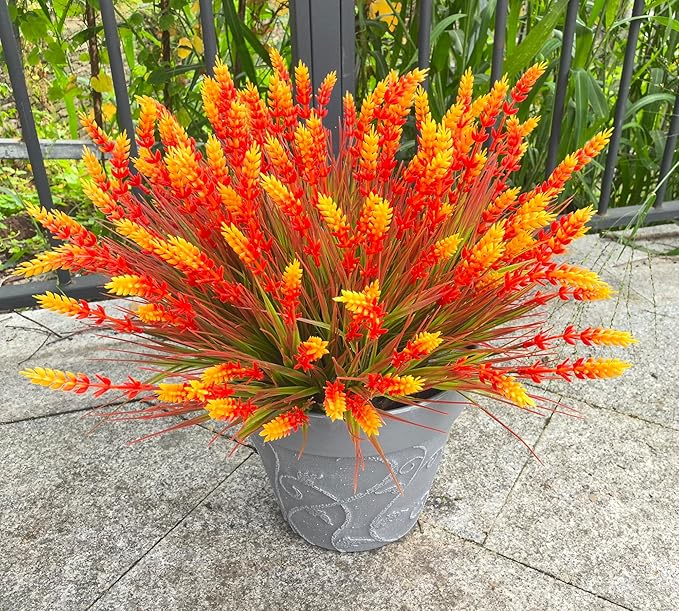 TSTWETO Artificial Plants Outdoor, 20 Pcs Fake Mums Flowers UV Resistant Outdoor Plants, Artificial Fall Flowers Plastic Faux Plants Shrubs for Home Porch Garden Yard Window Box