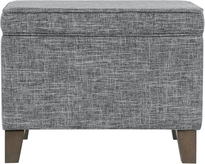 HomePop 24" Medium Square Storage Ottoman - Grey