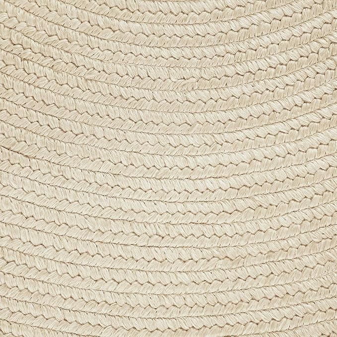Superior Indoor/ Outdoor Large Area Rug, Reversible Braided Home Floor Decor for Living Room, Kitchen, Entryway, Patio, Front Porch, Deck, Modern, Boho, Farmhouse Style, 5' x 8', Cream