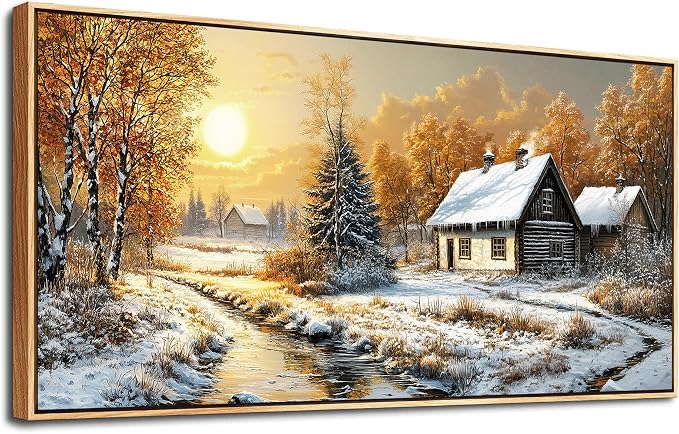 XIGUANGART Large Canavs Wall Art,Landscape Wall Art,Forest Pictures for Bedroom,Nature Paintings Wall Decor,Cottage Artwork for Walls,Vintage Rustic Farmhouse Art Prints for Living Room Kitchen Office
