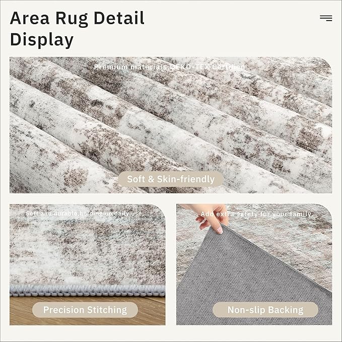 Soalmost Runner Rug 2x6 Washable Non-Slip Kitchen Runner Rugs for Bathroom Laundry Room Pink/Grey Vintage Floor Carpet Runners for Hallway Entryway