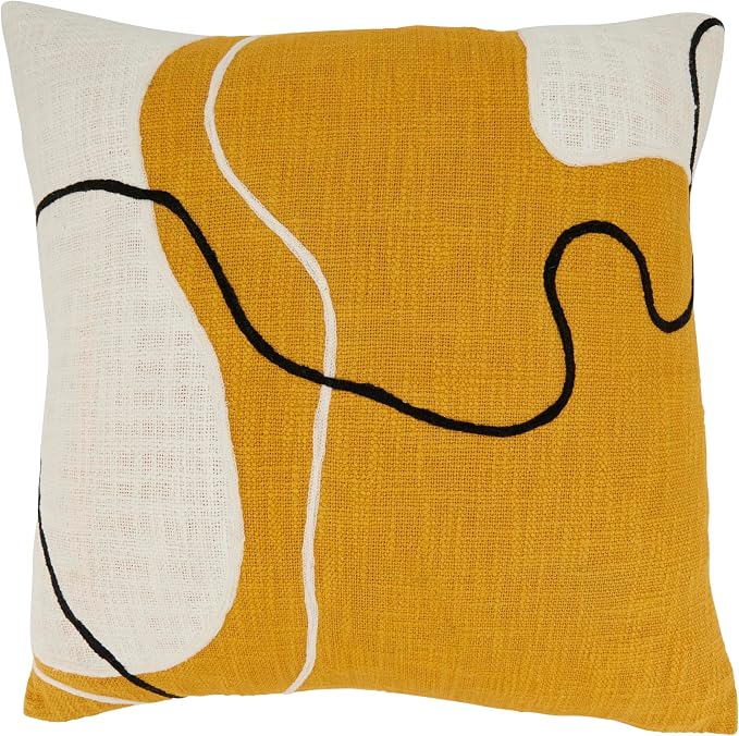 SARO LIFESTYLE Artistic Ambiance Abstract Down Filled Throw Pillow