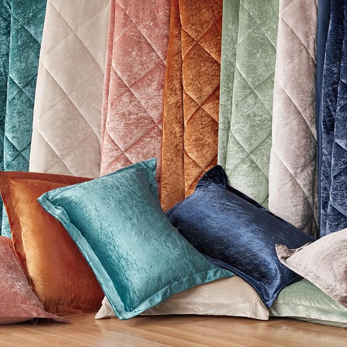 Intelligent Design Duvet Cover Set, Velvet Duvet Set, Luxury Diamond Quilting Pink Duvet Cover, Fluffy Duvet Cover with Decorative Pillow and 2 Shams, 4 Pieces, Blush, Full/Queen
