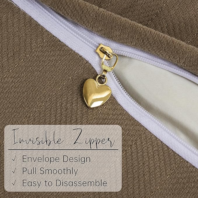 ZWJD Brown Pillow Covers 18x18 Set of 2 Chenille Throw Pillow Covers with Elegant Design Soft and Luxurious Decorative Throw Pillows for Couch, Bed, and Home Decor