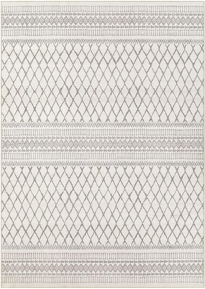 cotiled 6x9 Area Rug Living Room: Washable Boho Rugs with Non Slip Backing Large Soft Indoor Stain Resistant Carpet for Bedroom Farmhouse Dining Room Lightweight Home Decor Beige/Gray