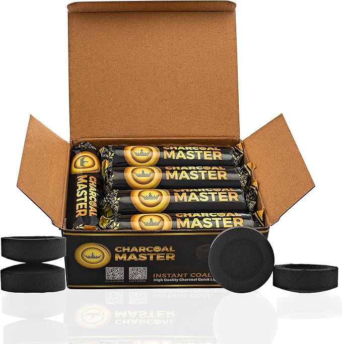 Coal Instant Light - Incense Charcoal Disks - Set of 100 Tablets - 40 mm Quick Light Briquettes - Natural, Slow Burn and Low Smoke (100)