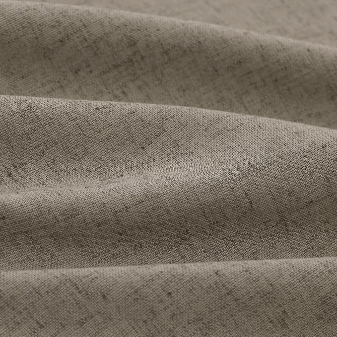 Dark Taupe Pinch Pleated Linen Curtains 102 Inches Long 2 Panels for Living Room Bedroom Vintage Neutral Modern Back Tab Privacy Light Filtering Semi Sheer Pinch Pleat Drapes with Hooks Rings 40x102