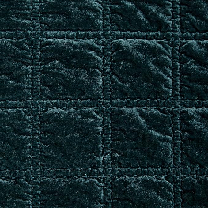 HiEnd Accents Stella Faux Silk Velvet Throw Blanket Storm Blue, 50x60 inch, Double Stitch Plush Soft Cozy Blankets, Luxury Decorative Throws for Couch, Bed, Sofa, Chair