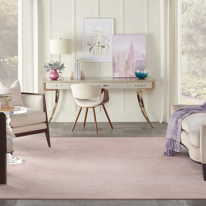 Nourison Home Nourison Essentials Pink 9' x 12' Area Rug - Easy Clean, Non Shedding, Bed Room, Living Room, Dining Room, Kitchen (9' x 12')