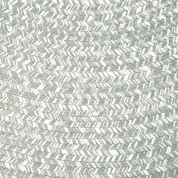 Superior Indoor Outdoor Braided Area Rug, Reversible Dual-Tone Home Floor Decor for Kitchen, Entryway, Patio, Front Porch, Deck, Modern, Boho, Farmhouse Style, 8' x 10', Fog Green/White