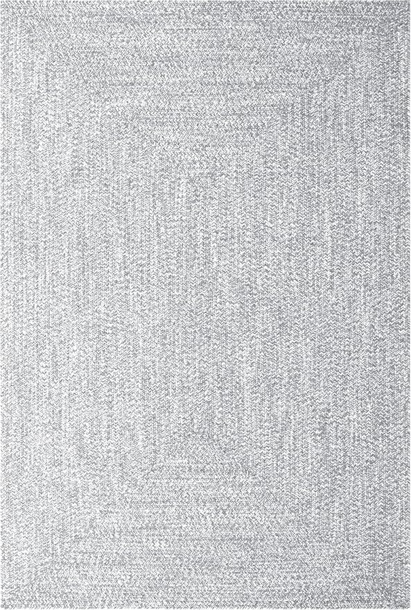 Superior Indoor Outdoor Braided Area Rug, Reversible Dual-Tone Home Floor Decor for Kitchen, Entryway, Patio, Front Porch, Deck, Modern, Boho, Farmhouse Style, 3' x 5', Slate/White