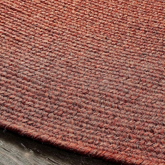 Superior Indoor Outdoor Area Rug, Handwoven Reversible Braided Home Decor for Living Room, Kitchen, Entryway, Patio, Front Porch, Deck, Modern, Boho, Farmhouse Style, 5' x 8', Brick