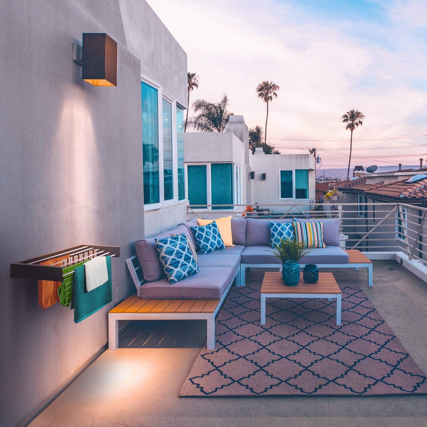 Step Up Laundry Drying Rack (28-INCH Industrial Gray), Wall Mounted, Retractable Clothes Drying Rack, 40lbs Capacity, 11.6 Linear Ft, with Wall Template and Long Screwdriver Bit