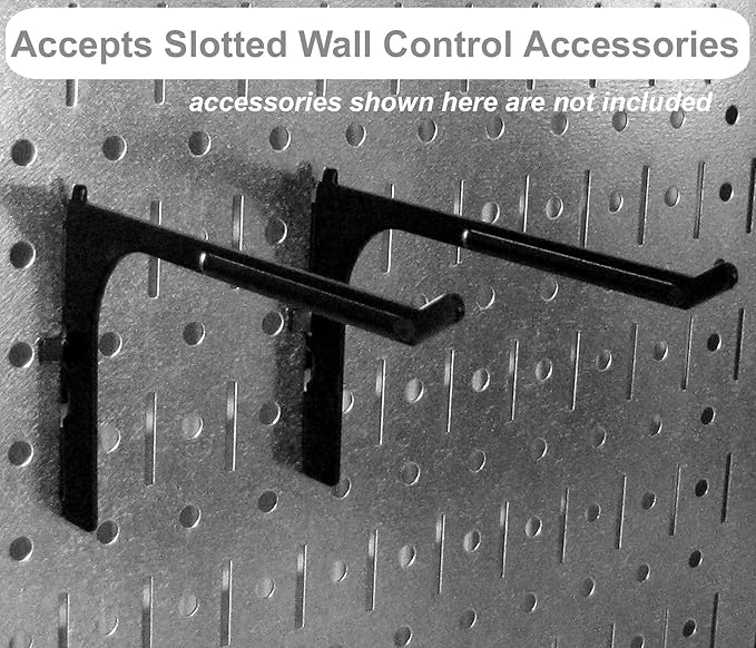 Wall Control Pegboard Organizer 4 ft. Metal Pegboard Standard Tool Storage Kit with Black Toolboard and Blue Accessories