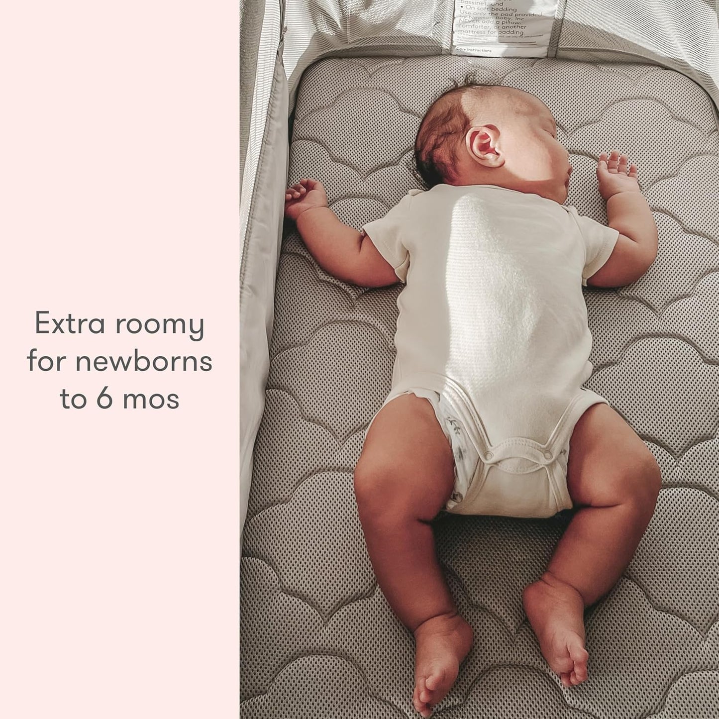 Newton Baby Bassinet & Bedside Sleeper with Mattress & Sheet - Ultra-Breathable & Completely Washable, Removable Dual-Layer Cover | Solid Birch Frame Adjustable Height & Infant Access Opening