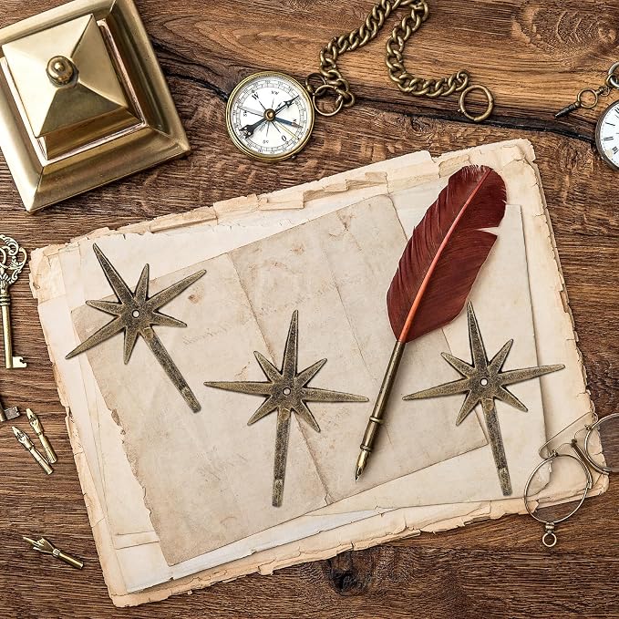 3 Pcs Cast Iron 8 Pointed Atomic Starburst Cute Wall Hooks Mid Century Star Hooks Modern Decor Easy Install Decorative Towel Hook for Coats Aprons Hats Vintage and Eclectic Decor
