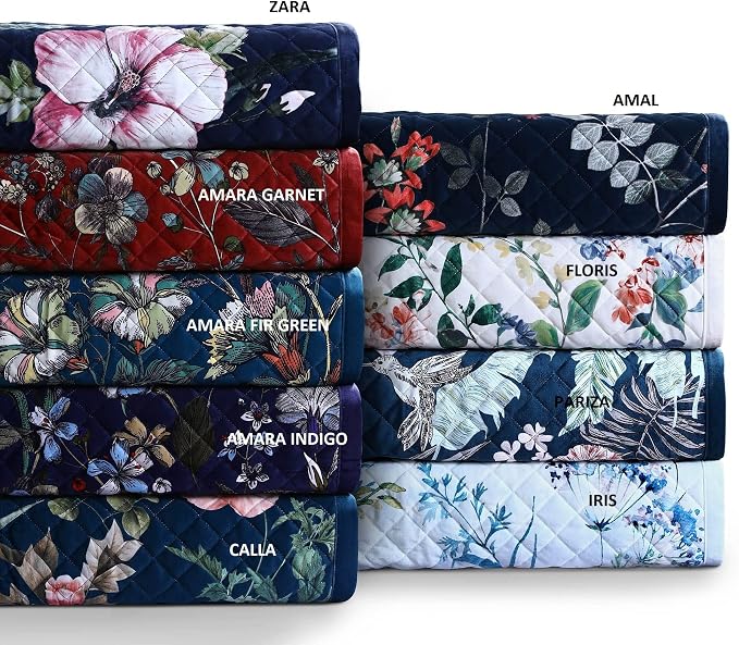 Pariza Printed Velvet Quilt Set Twin