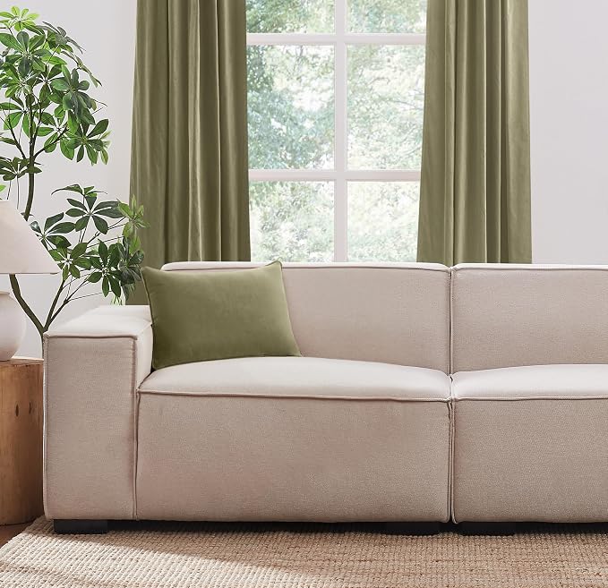 Brooklyn Loom Matte Cotton Velvet 14x20 Green Decorative Pillow
