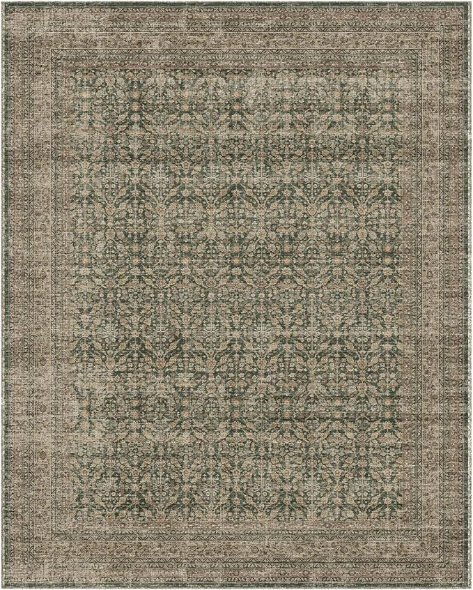 palohom 10x14 Area Rug Washable Rugs: Large Living Room Rug Stain Resistant Non Slip Distressed Vintage Low Pile Faux Wool Soft Rugs for Bedroom Farmhouse Dining Room Nursery Indoor
