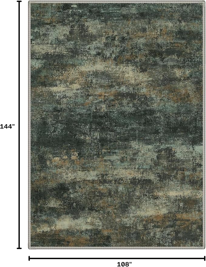 BEIMO Area Rugs 9x12 for Living Room Bedroom, Modern Abstract Machine Washable Rug, Large Soft Low Pile Floor Carpet with Non Slip Backing for Dining Room, Smoky Sage Green