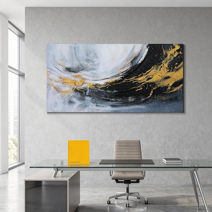 Acocifi Textured Abstract Canvas Wall Art for Living Room 58"x29" | vertical or horizontal hanging, waterproof, non-fading, large artwork for office bedroom home decor, easy to hang