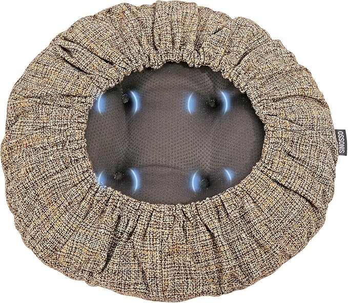 SINOSSO Modern Bar Stool Cushion Dia.12, Fashion Interweaving Design Anti-Skid Silicone Round Stool Seat Cushion Cover Padded (Light Brown, S,1)