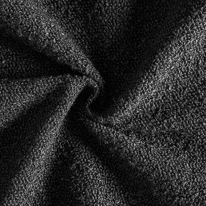 MIULEE 20x20 Inch Decorative Pillow Covers for Couch Bed Set of 2 Textured Boucle Neutral Throw Pillow Covers Black Accent Solid Pillowcases Sofa Living Room Home Decor