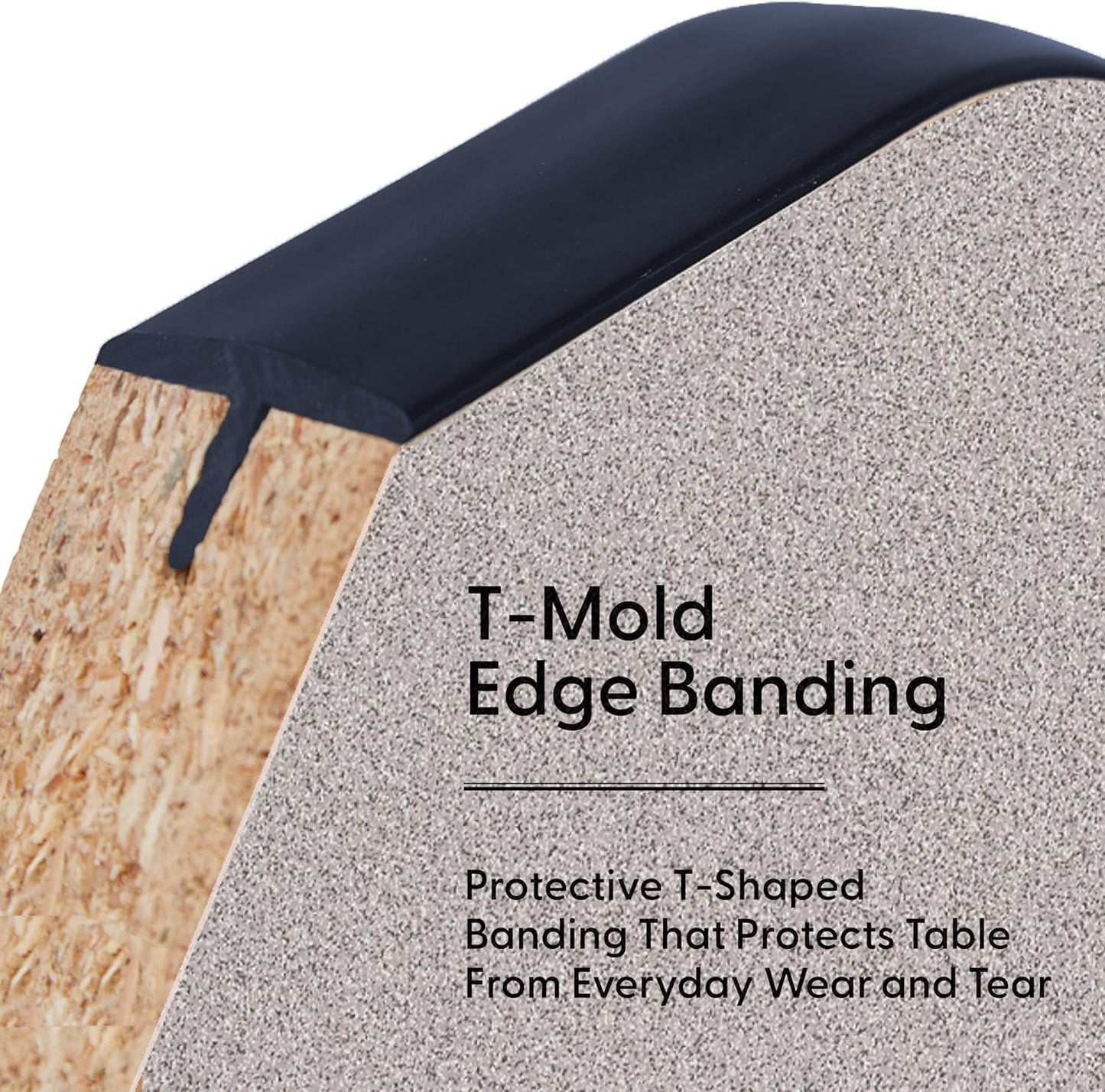 FDP Rectangle Activity School and Classroom Kids Table (30 x 48 inch), Chunky Toddler Legs, Adjustable Height 15-24 inches - Gray Top and Navy Edge