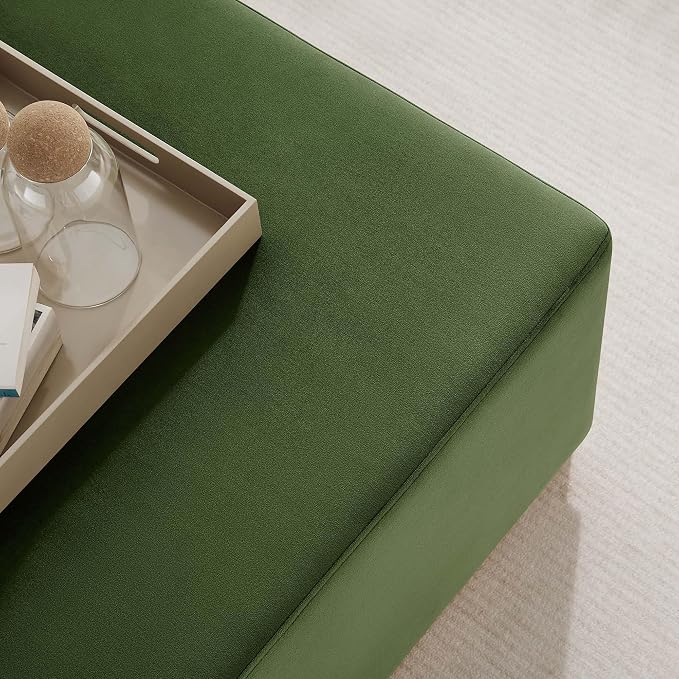 Modway Large 28" Square Performance Velvet Upholstered Upholstered Ottoman