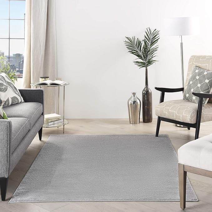 Nourison Home Nourison Essentials Silver Grey 5' x 8' Area Rug - Easy Clean, Non Shedding, Bed Room, Living Room, Dining Room, Kitchen (5' x 8')