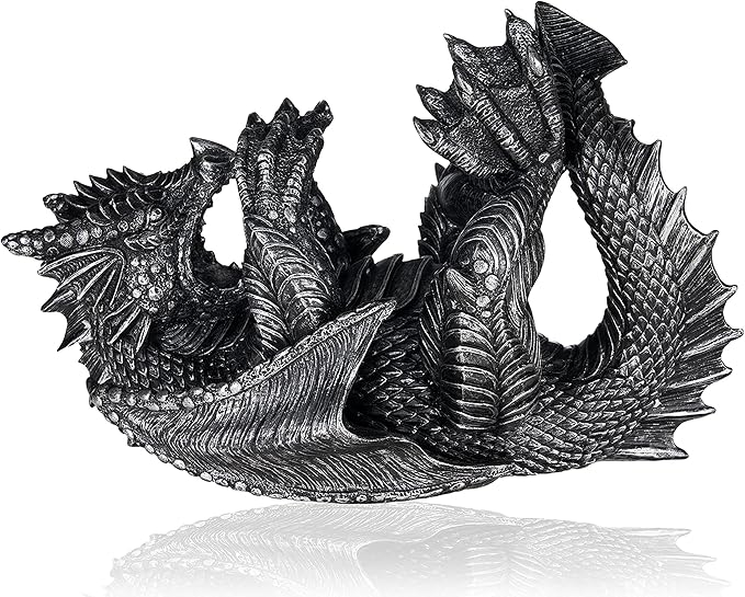 True Polyresin Dragon Wine Bottle Holder Decorative, Single Wine Bottle Holder, Wine Holder Stand, Wine Bar, Wine Decor, Set of 1, Black