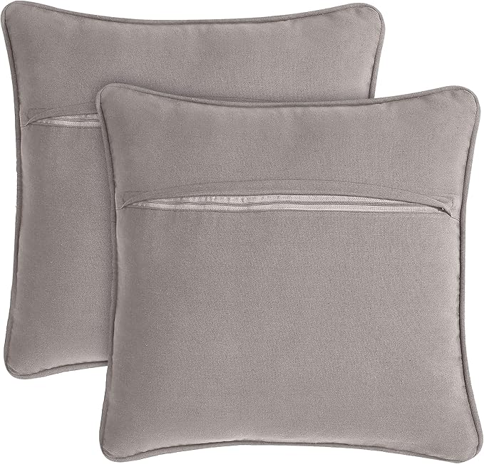 Boho Living 18x18 Grey Throw Pillow Covers with Pillow Insert Included, Pack of 2