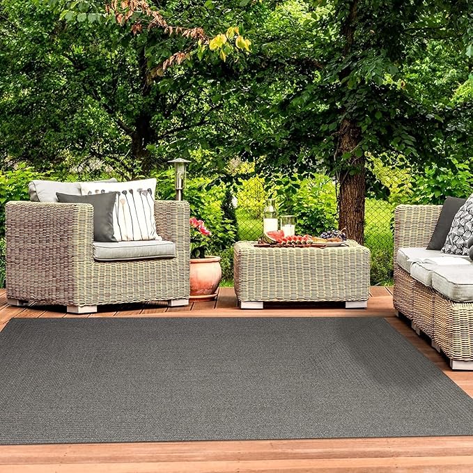 Superior Indoor/ Outdoor Large Area Rug, Reversible Braided Home Floor Decor for Living Room, Kitchen, Entryway, Patio, Front Porch, Deck, Modern, Boho, Farmhouse Style, 4' x 6', Canvas