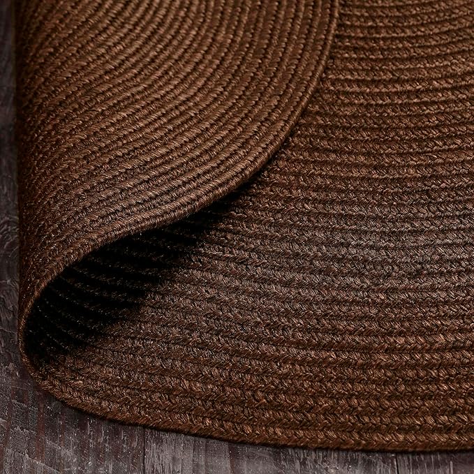 Superior Indoor/Outdoor Area Rug, Reversible Braided Floor Decor for Living Room, Kitchen, Patio, Front Porch, Modern Boho Farmhouse Rugs, Hardwood, Bedroom Accessories, 6' x 9', Cocoa