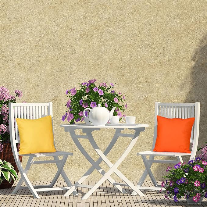 Colingmill 4 Set Waterproof Colorful Outdoor Throw Pillow Covers with 4 Pillow Inserts 18 x 18 Inch Picnic Decorative Waterproof Throw Cushion for Home Sofa Couch Patio